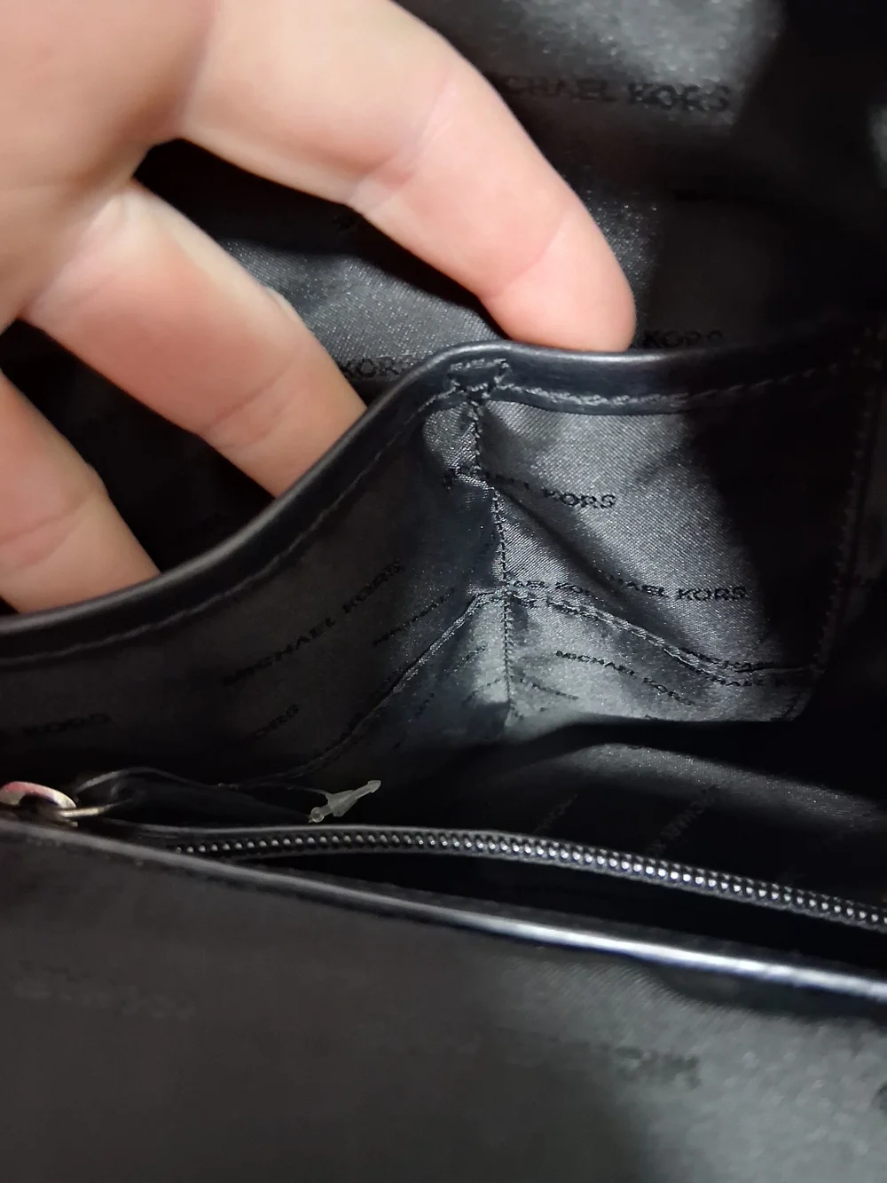 Michael Kors SADIE Black Leather Drawstring Backpack